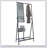 Industrial Style Coat Rack With Mirror And Shoe Storage, Aluminum Frame For Living Room And Bedroom, Rustic Brown And Black