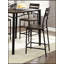 Ensemble de salle à manger de style industriel 5 pièces brun antique avec table à hauteur de comptoir et 4 chaises hautes, fabrication en métal durable