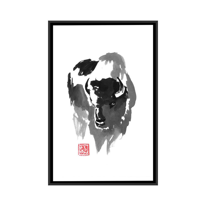 Buffle by Péchane - Print on Canvas, 152.5 cm H x 101.5 cm W, Black Framed