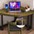 Walnut Half-circle Solid Wood desks-326487642