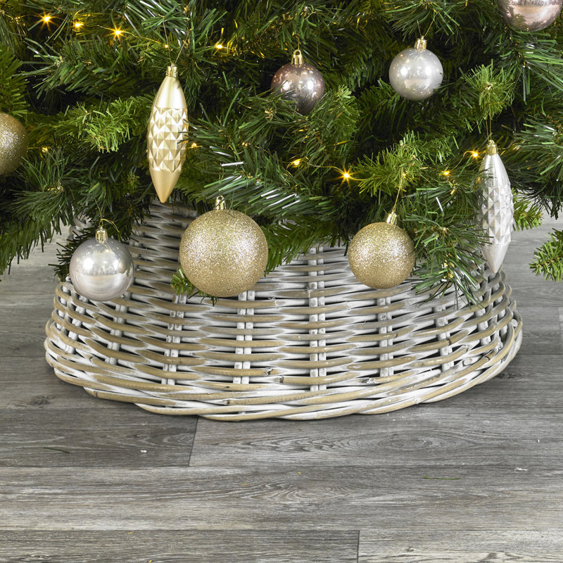 Rattan Tree Collar, Light Grey