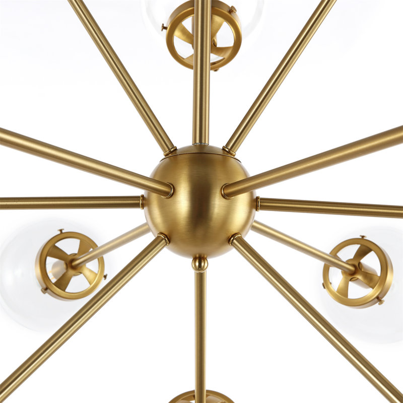 Arisai Andreau 12-Light Dimmable Sputnik Sphere Chandelier, Clear, Gold