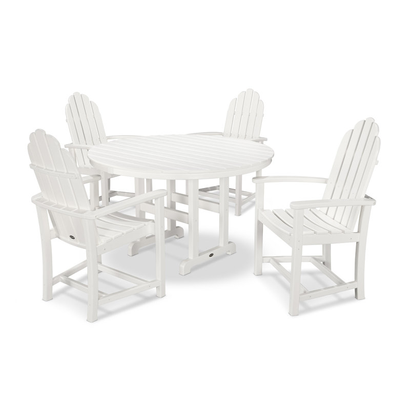 Ensemble repas 5 pièces POLYWOOD Classic Adirondack, Blanc