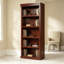 Bibliothèque Heritage Hill à 5 ​​étagères réglables, finition cerisier classique, étagère de bibliothèque robuste en bois pour salon, bureau et bibliothèque, style traditionnel