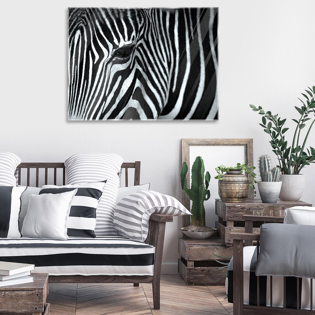 Glasbild Zebra