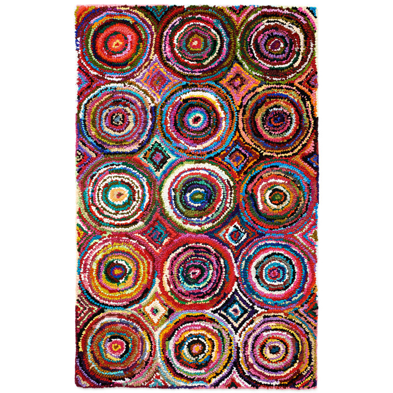 Gracie Geometric Cotton Hand Woven Area Rug, Rectangle 244 x 305cm