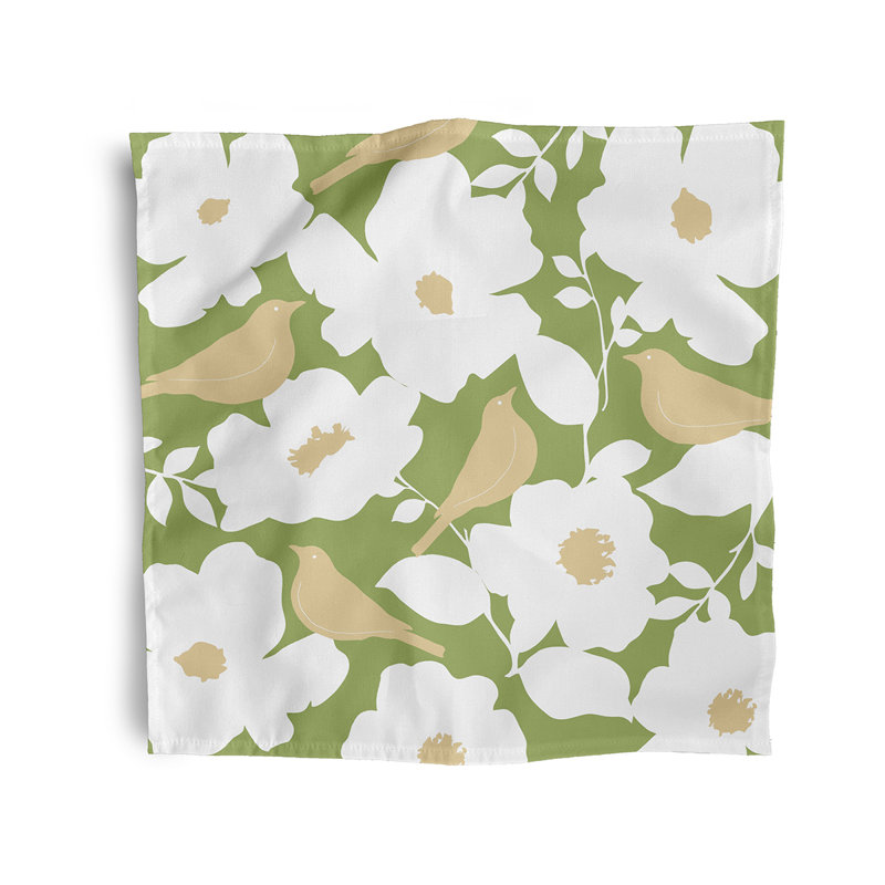 Ensemble de serviettes de table 4 pièces Franca Modfloral Print, Vert