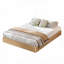 Structure de lit, structure de lit plateforme moderne en bois cannelé, conception à profil bas sans tête de lit, plateforme de matelas encastrée, support de lattes en bois silencieux pour la chambre à coucher-1258881588-1258881591
