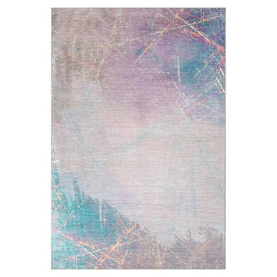 Premium Machine Washable Carpet, 4.6 x 6.2 Feet, 100% Polyester, 1850 g/m² | Pile Height: 0.2 Inches | Eco-Friendly Recycled Poly Cotton Underside | Perfect for Living Room, Bedroom, and High-Traffic Areas