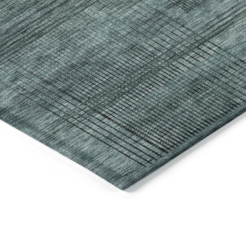 Malchow Washable Striped Indoor / Outdoor Rug, Round 8'