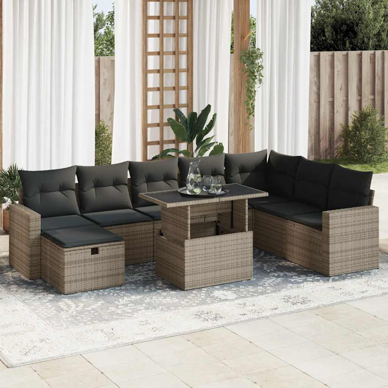  Garden Sofa Set Grey, Gray