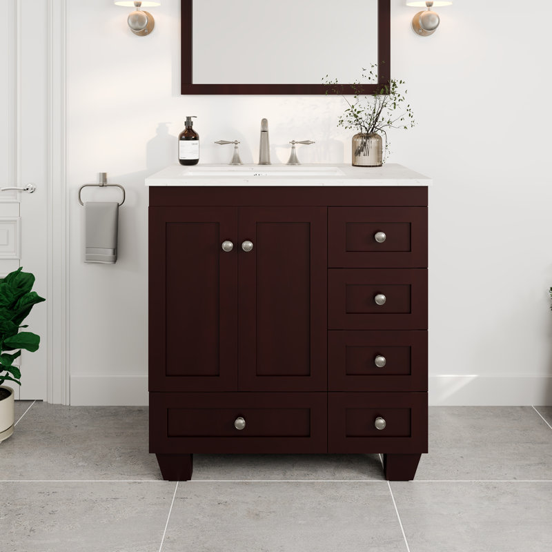 Ensemble de meuble-lavabo simple 30 po Yena, Teck