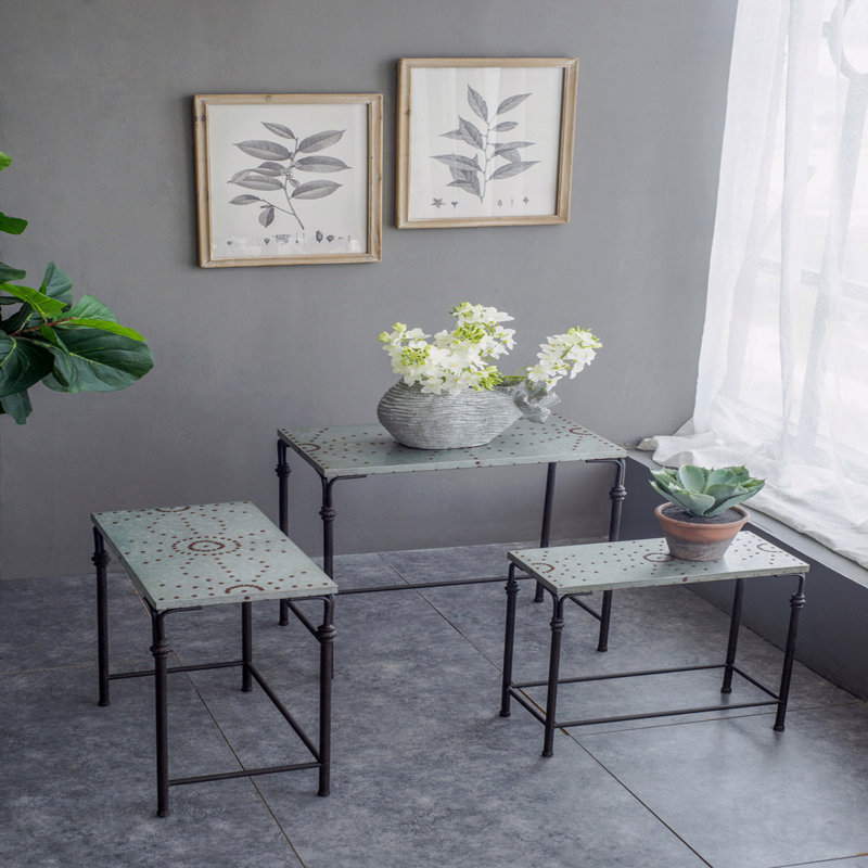 Table de jardin d'extérieur en métal
