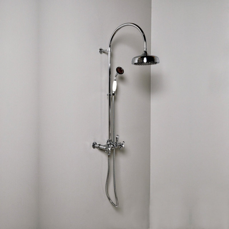 Système de douche exposé avec douche à main (P1092) par Strom Living, Chrome chrome