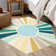 Cute Machine Washable Rugs Sunburst Area Rug Modern Non-Slip Rugs for Bedrooms Colorful Soft Carpet for Kids Boys Girls Dorm Nursery Reading Corner