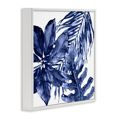 Blue Hued Plant Leaves Framed Giclee Art by Paul Brent