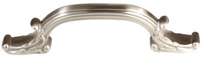 Ornate Pull 4 inch CTC, Satin Nickel