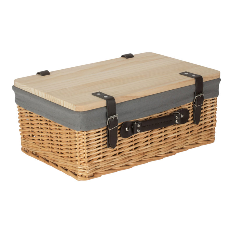 Fleur De Lis Living Wicker Decorative Basket, 15cm H x 36cm W x 25cm D