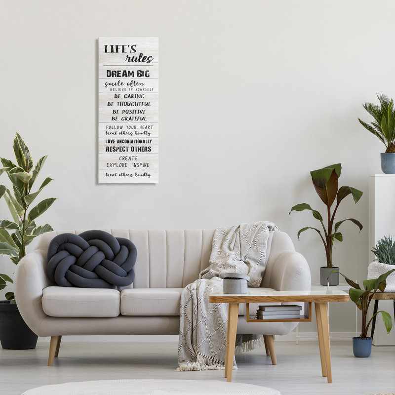 Toile à vie certifiée Life's Rules, conçue par CAD Designs, H 40 po x l 17 po