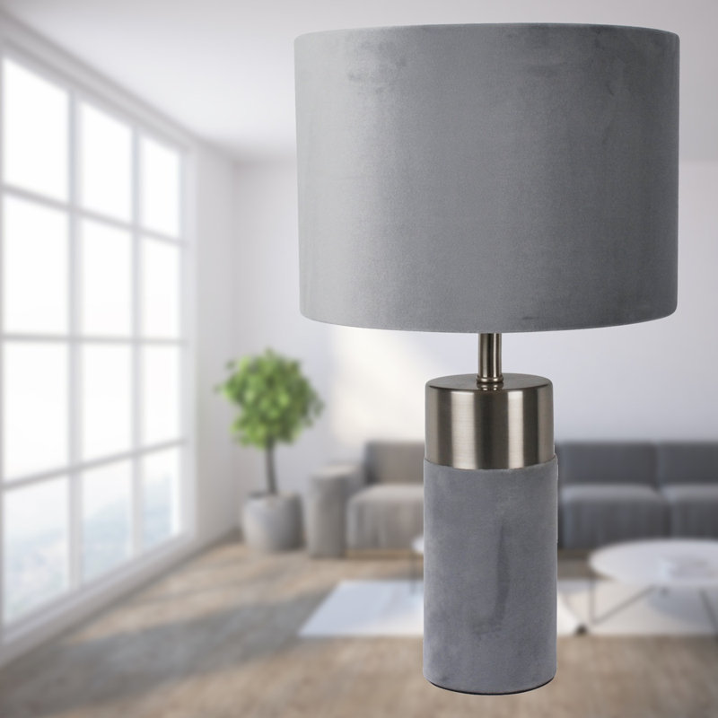 Koby Metal Table Lamp, Grey/Silver, Grey