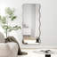 Shyfoy 80x180cm Full Length Mirror Metal Black Framed Flat Wavy Floor Mirror Free Standing
