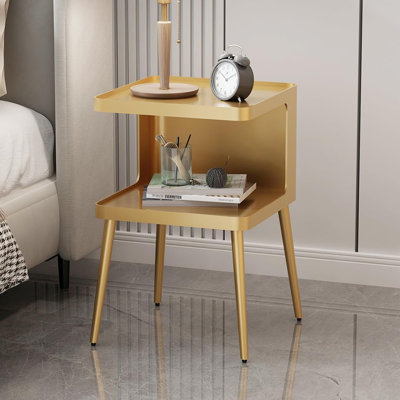 Petite table de bout à 2 niveaux pour la chambre à coucher ou le salon