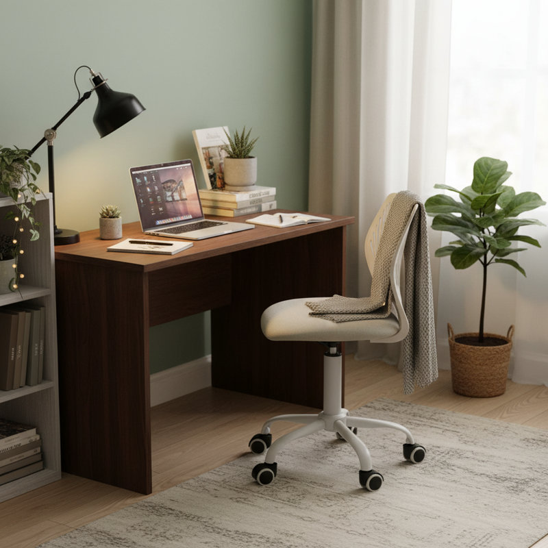 Ebern Designs Ergonomic Mesh Rolling Desk Chair, Armless Adjustable Office Task Chair with Wheels for Home or Study Use