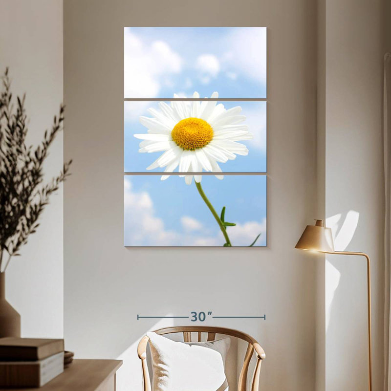 Harnek White Daisy Against Cloudy Sky, 65'' H x 42'' W