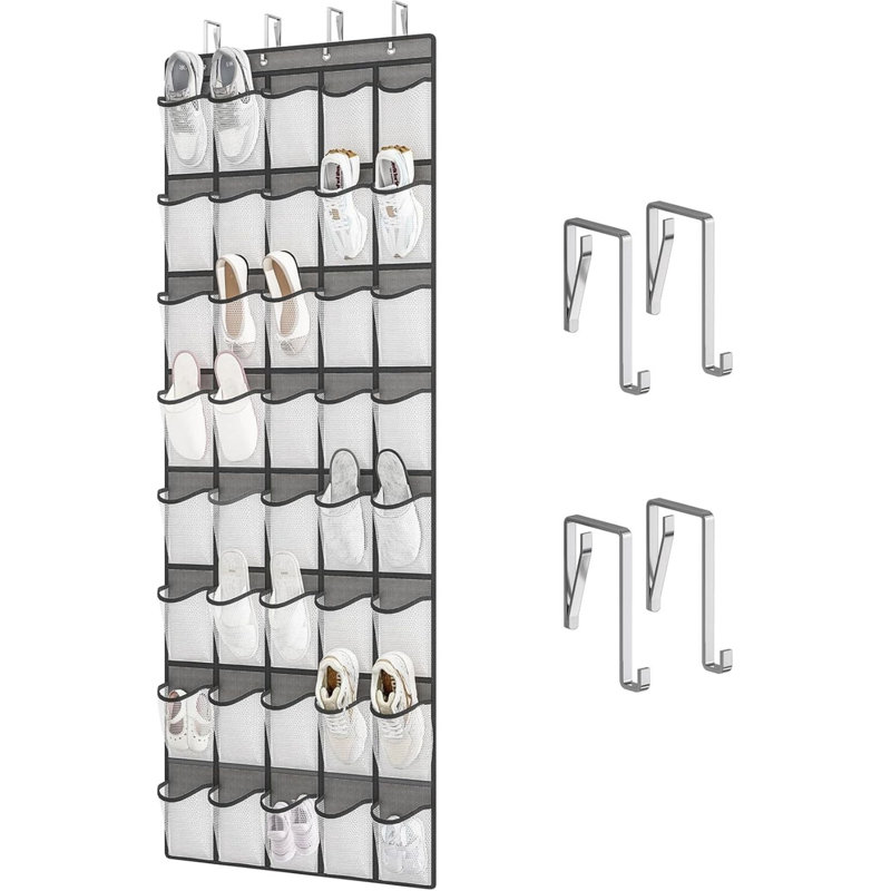 20 Pair Hanging Shoe Organiser, Gray