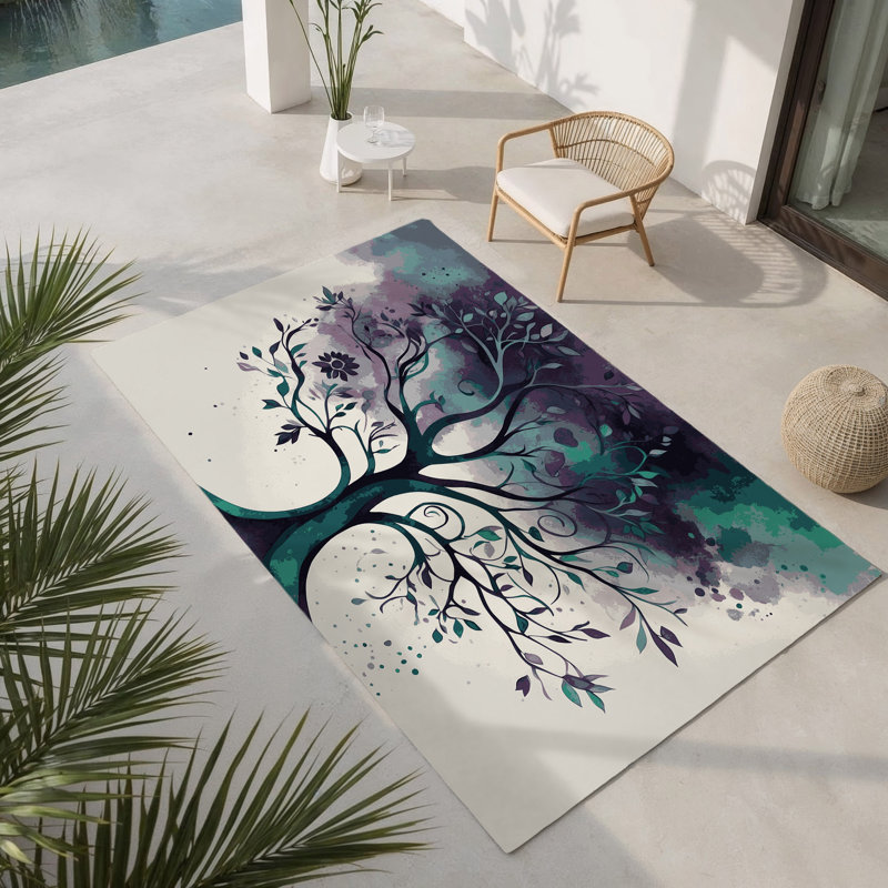 Tapis intérieur et extérieur Sapphire Saplings, Rectangle 1 pi 6 po x 2 pi 6 po