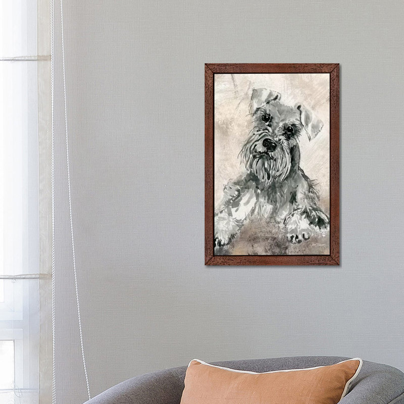 Schnauzer 1 Piece Wall Art on Canvas, 66.04 cm H x 45.72 cm W, Brown Framed