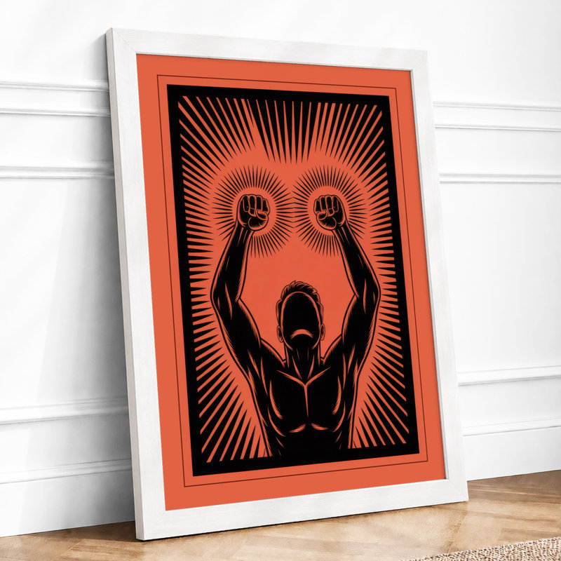 Triumph Rising Graphic Art - Framed Print, A3 - 42.0 x 29.7 cm, White
