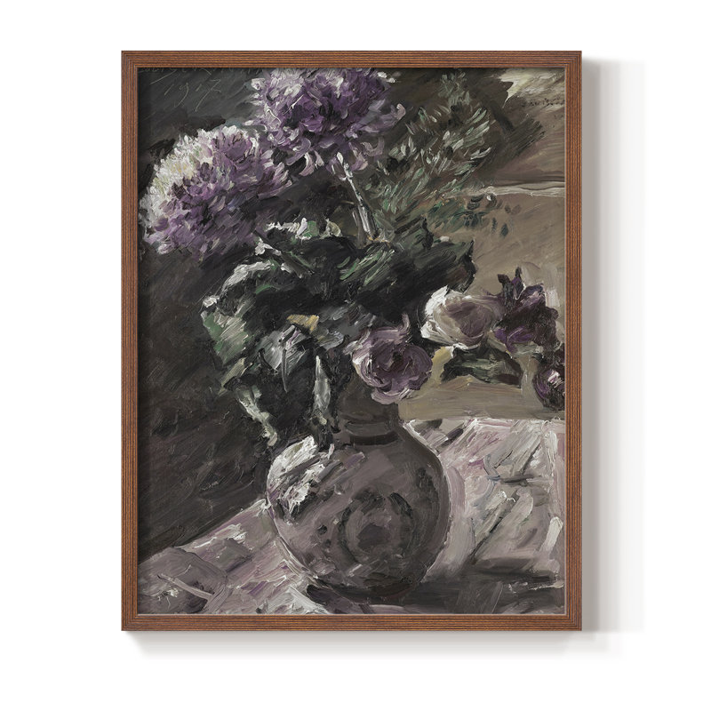 «Vintage Floral Print CCLXIX» sur, Noyer, H 14 po x l 11 po