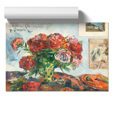 Still Life With Peonies by Paul Gauguin - No Frame Painting
