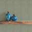 Arcs tissés - papier peint bleu doré