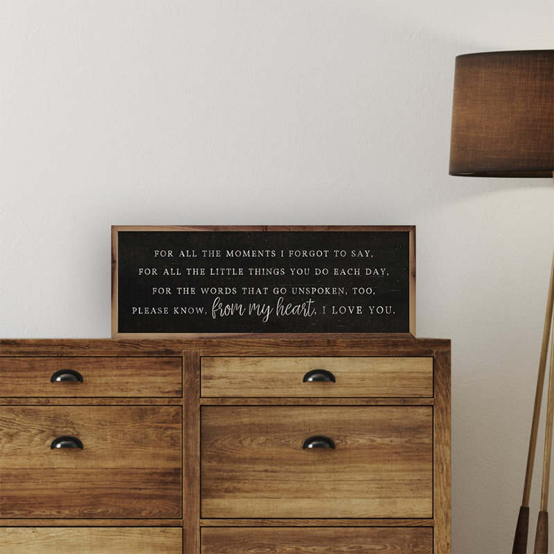From My Heart, 12" H x 36" W, Black