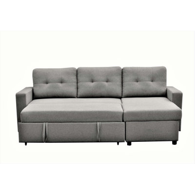 Convertible L-Shaped Sectional Sleeper Sofa Bed, Stylish Apartment Furniture, Saving Pull Out Couch for Small Spaces and Living Rooms