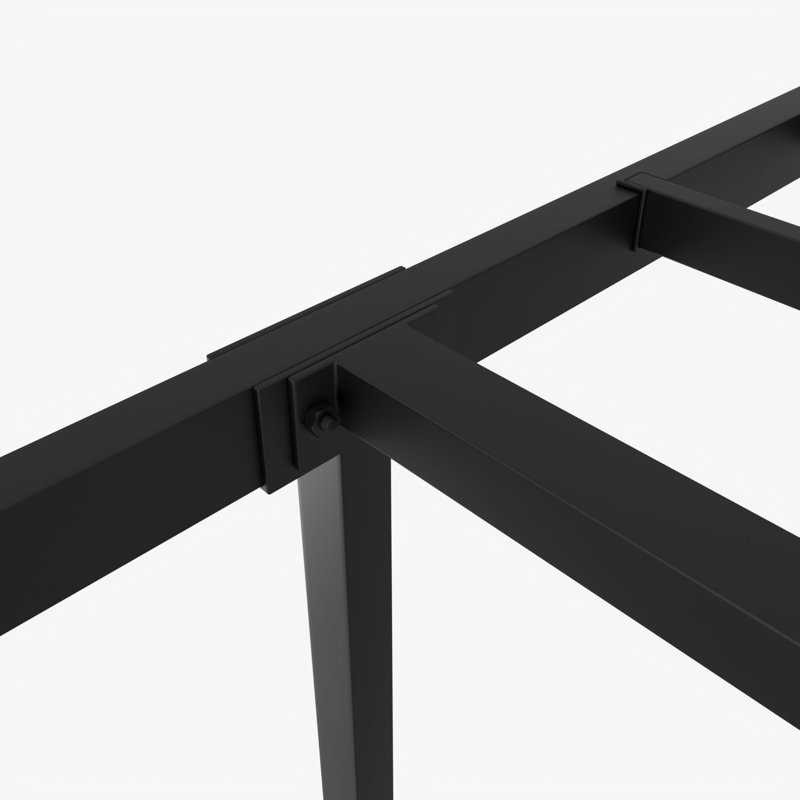 Structure de lit plateforme en métal rétro avec tête et pied de lit, espace de rangement sous le lit de 12,6 pouces, fabrication stable et silencieuse, aucun sommier tapissier requis