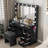 10-Drawer Makeup Vanity Desk with Large Mirror-220057267