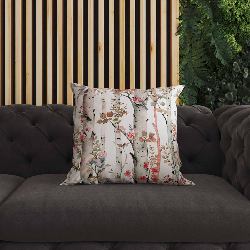 Coussin intérieur / extérieur Whispering Woods, Carré 16 po, Rose