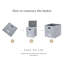 Bac de rangement en forme de cube pliable 13 x 15 avec porte-étiquette et poignées en métal-94532467