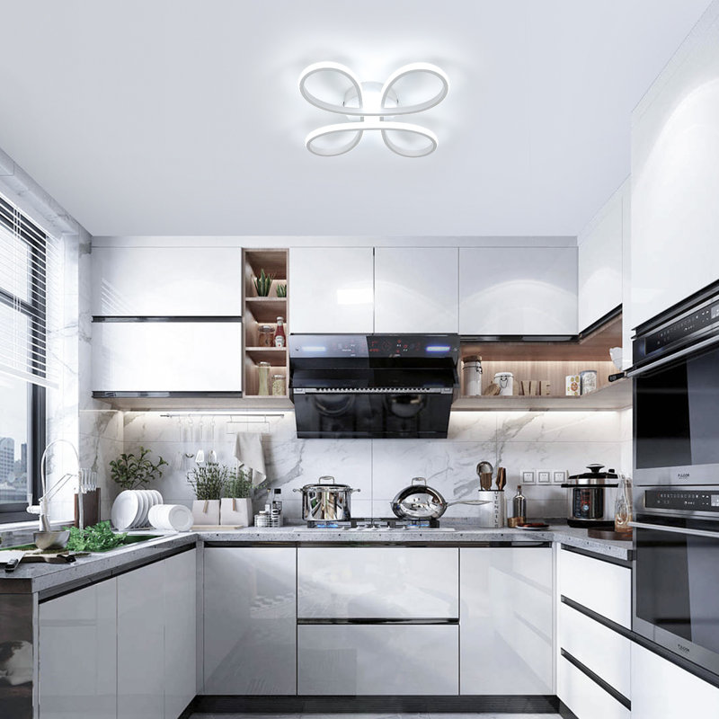Blitar 30cm 4-Light LED Flush Mount Ceiling Light, 6500K, White