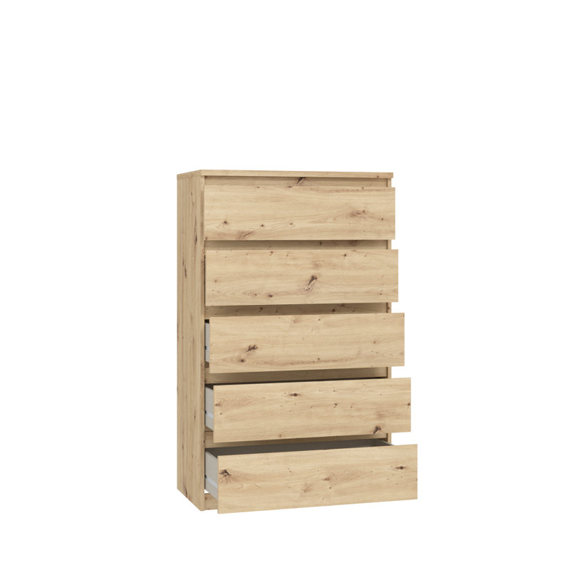 Priyaka 5 - Drawer Rectangle Accent Chest, Brown