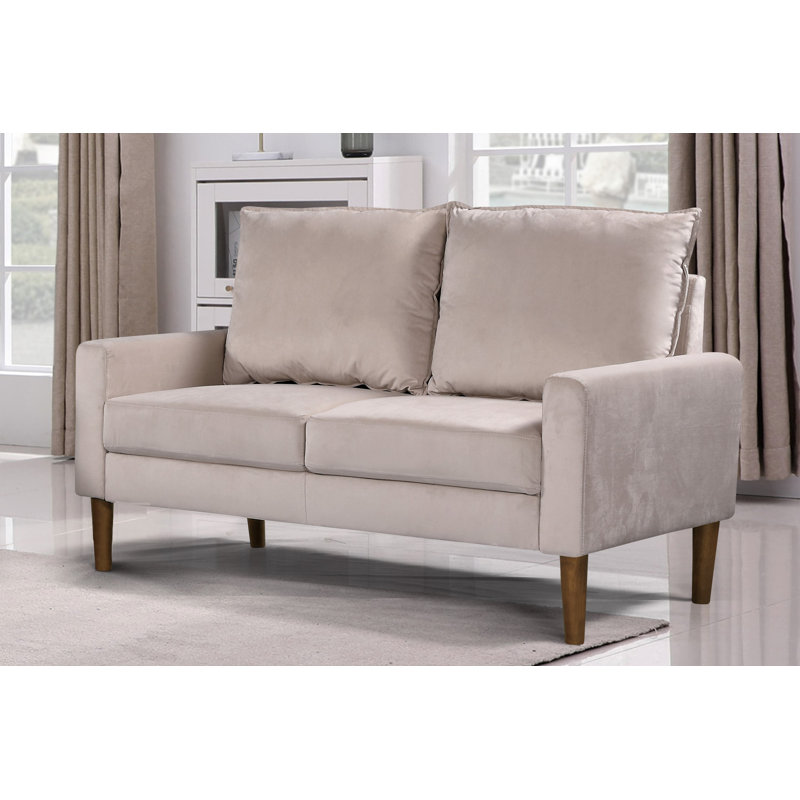 Delfred 53'' Velvet Loveseat, Green