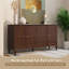 Buffet Mid-Century avec 4 portes et tablettes réglables, brun