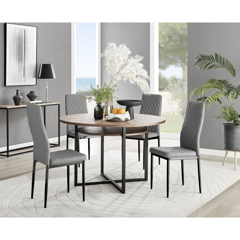 4 - Person Dining Set, Grey/Black