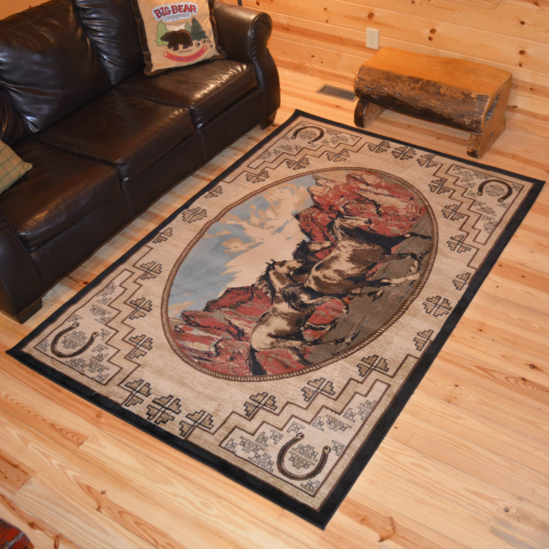 Tapis beige Weitzei Southwestern, Rectangle 5 pi 3 po x 7 pi 7 po