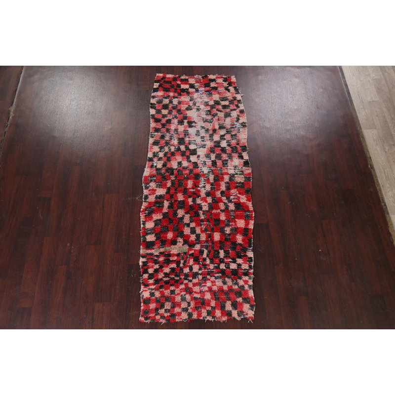One-of-a-Kind 3'5" X 8'9" Runner Wool Area Rug in Red