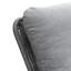 Chaise berçante spacieuse grise avec coussins confortables et base en fer pour la vie en plein air