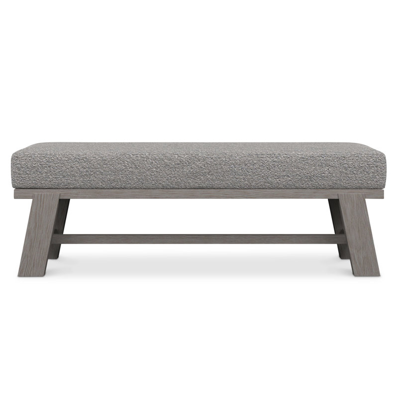 Trianon 56" Light Gray Polypropylene Modern Upholstered Bench